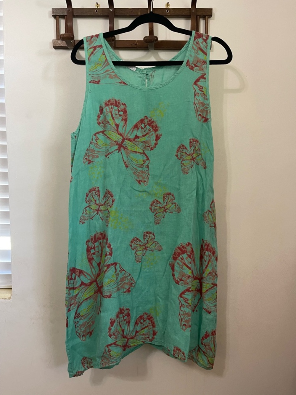 Vasna sleeveless linen butterfly dress
